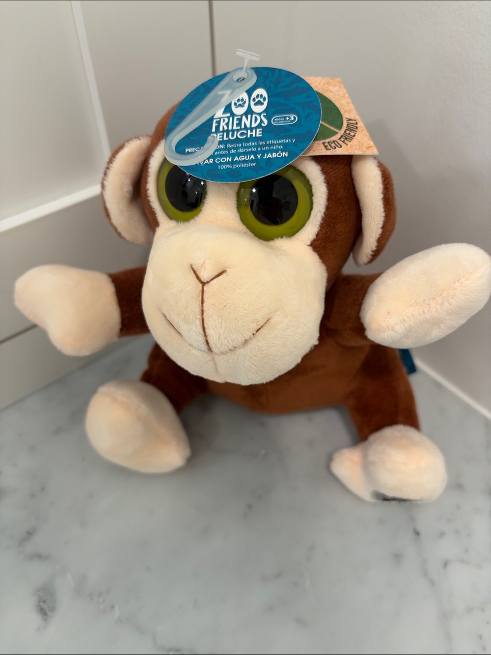 NEW NWT Brown and Cream Plush Monkey Toy Stuffy
